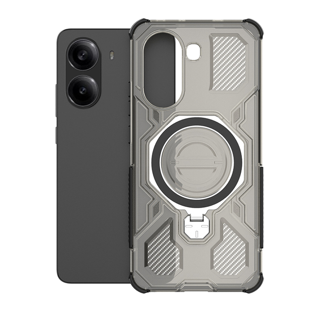 Factory Bulk Anti-Shock Clear Armor Protection Phone Case with Metal Kickstand for Redmi 14C K80 Pro Note 14 Pro Plus Turbo 4