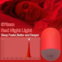 Petite veilleuse rouge à brancher sur prise murale, LED 670nm, contrôle automatique par capteur, lampe de nuit pour le sommeil
