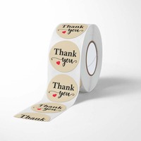 Autocollant circulaire de remerciement, diamètre 25 mm, papier kraft, autocollant adhésif pour sceller les emballages, étiquette adhésive forte