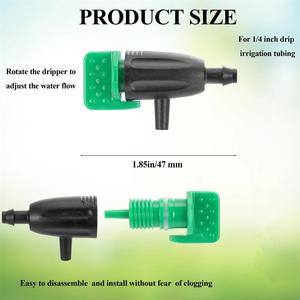 <span class=keywords><strong>Goutteur</strong></span> d'irrigation réglable 0~40L, régulateur d'arrosage, émetteur 1/4'', système d'irrigation goutte à goutte micro, arroseurs verts - Product Image 2