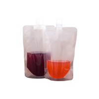Boisson liquide en plastique transparent réutilisable personnalisée boisson boisson en plastique PE transparente poche à bec verseur sac d'emballage debout