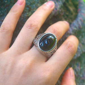 Wholesale High Quality Men Titamuim Stainless Steel Punk Finger <strong>Ring</strong> for Men Natural Gemstone <strong>Rings</strong> Black <strong>tiger</strong> <strong>Eye</strong> Stone - Product Image 2