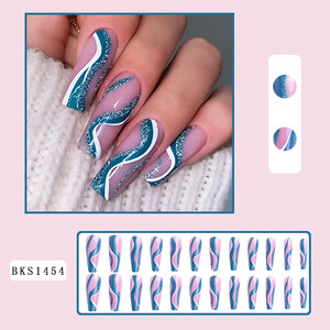 Presse personnalisée sur 24 pièces patchs pour ongles <span class=keywords><strong>faux</strong></span> ongles simples <span class=keywords><strong>automne</strong></span> et hiver presse sur ongles pour les femmes - Product Image 6