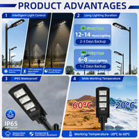 Lampes solaires de rue suspendues rechargeables du crépuscule à l'aube avec détecteur de mouvement 1000w Ip65 étanche, éclairage LED extérieur pour rue