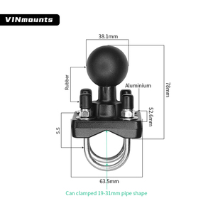 Vin Mounts U-Bolt Base for 7"-14" <b>Tablets</b> Ideal for Trucks, Forklifts and UTV/ATV Mounting Compatible with 0.5"-1.3" Round Tubes - Product Image 3