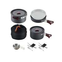 Kit de cuisson portable 5 pièces en aluminium antiadhésif pour camping – Batterie de cuisine de camping très vendue