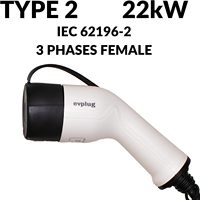 Fiche EV/Câble de chargement pour voitures électriques EV (Remplacement | 3 phases | Type 2 | 22kW)