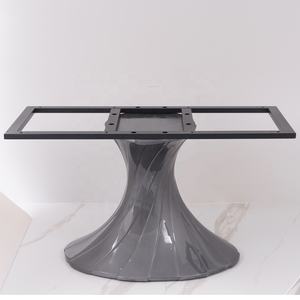 قاعدة طاولة كرنك من الألياف الزجاجية بقاعدة رخامية من الحجر المتكلس بساق رمادية كاكي قاعدة طاولة أنبوبية من الألياف الزجاجية - Product Image 4