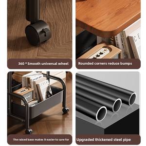 منقولة بطبقتين متنقلتين مركبة معدنية لتخزين القهوة مع عجلات لغرفة المعيشة وغرفة النوم والمشروبات - Product Image 5