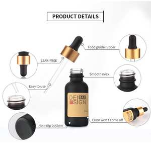 10 ml 50 ml 100 ml Matte Ronde Zwarte Dikke Glazen Cosmetische Serum Dropper Haarolieflessen - Product Image 6