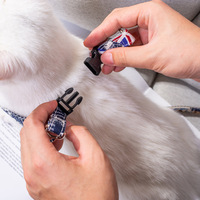 Ensemble laisse et harnais pour chat style bohème, réglable, en nylon imprimé, accessoire de promenade extérieur