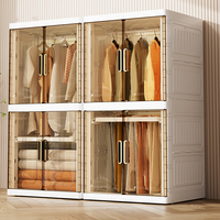 Armoire de rangement en plastique combinaison pliable de grande capacité pour la maison chambre à coucher enfants vêtements armoire décontractée armoires portables