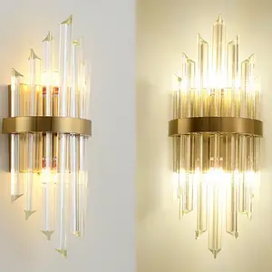 Lampe murale moderne en cristal à LED pour décoration d'intérieur au design de luxe
