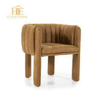 Chaise de salle à manger pivotante ronde de style nordique, nouveau design, rembourrée en tissu velours, coussin réglable, chaise moderne