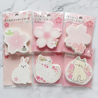 Bloc-notes autocollant Sakura Girl avec motif de fleurs japonaises par Ouv
