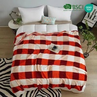 Couverture en flanelle côtelée imprimée 100% polyester, taille double, douce et légère, taille personnalisée, pour lit d'enfant, canapé, sieste, maison