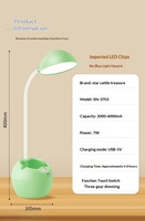 Lampe de table LED créative pour la protection des yeux, batterie au lithium intégrée, gradation tactile, design moderne, CRI élevé 80-89 pour