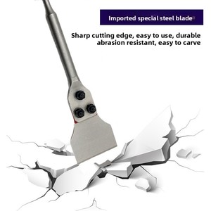 Ciseau à plaque d'acier pour <span class=keywords><strong>marteau</strong></span> électrique, manche hexagonal, lame de <span class=keywords><strong>pelle</strong></span> ultra-mince, <span class=keywords><strong>pelle</strong></span> à rainurer allongée et élargie, à ressort - Product Image 2