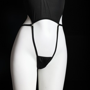 Lencería Sexy, Body de Satén para Mujer, Cuello Halter, Entrepierna Abierta, Disfraz para Juegos de Rol - Product Image 2