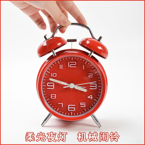 Reloj despertador de metal de 4 pulgadas, silencioso, sin tictac, circular, para estudiantes, regreso a clases, blanco, rojo, negro, azul, verde - Product Image 5