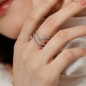 Dylam Magnificent Fine Jewellery Non Tarnish Rhodium Plated S925 <b>Silver</b> Multiple Layer <b>Eternity</b> Band 5A Zirconia Bridal <b>Rings</b> - Product Image 3