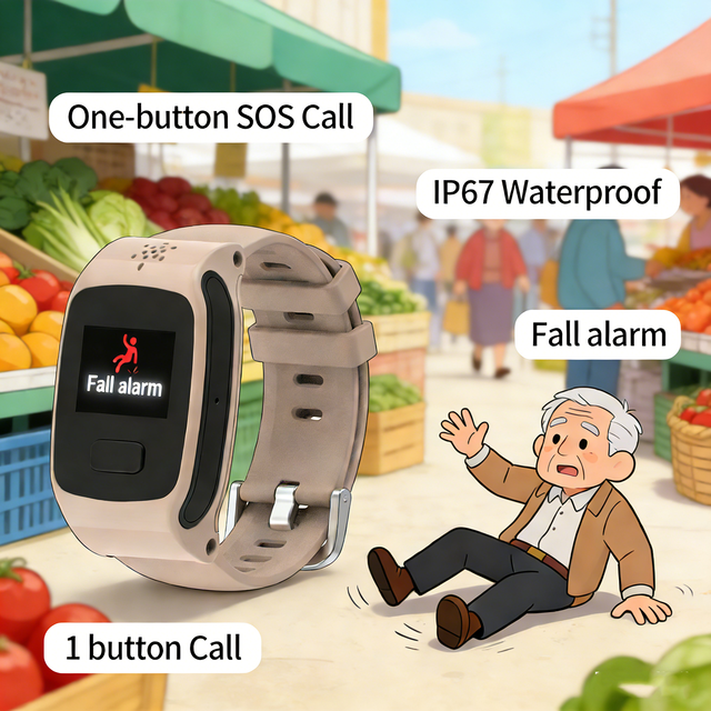 IP67 Waterproof 4G Smartwatch with GPS & Health Monitoring (Heart Rate/Temperature)