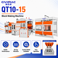 Machine de fabrication de briques grande capacité QT10-15, machine à emboîtement entièrement automatique pour pavés creux en béton, hydraulique PLC