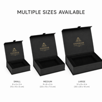 Boîte cadeau rigide à rabat magnétique personnalisée de luxe avec insert en velours pour bijoux, parfums, montres, emballage en gros