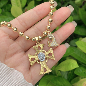 Réglable hommes/femmes tenue quotidienne mode pendentif collier classique Simple diamant Zirconium croix <span class=keywords><strong>combinaison</strong></span> religieux - Product Image 3