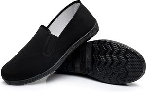 Chaussons <span class=keywords><strong>de</strong></span> Kung Fu chinois en toile, chaussures d'arts martiaux <span class=keywords><strong>Tai</strong></span> <span class=keywords><strong>Chi</strong></span>, semelle en caoutchouc, unisexe, tout noir - Product Image 2
