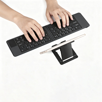 Keyboard Lipat Ergonomis Nordic Layout Nirkabel dengan Touchpad untuk Tablet, Ponsel, dan Laptop