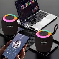 Haut-parleur portable d'extérieur en tissu avec lumière RVB dégradée, lecteur audio stéréo mini sans fil avec cordon