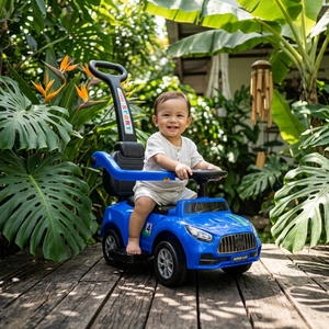 Voiture à pédales <span class=keywords><strong>3</strong></span>-en-1 pour enfants avec musique et lumières, <span class=keywords><strong>poussette</strong></span> pour tout-petits avec poignée de poussée, barrière de sécurité, voiture de course pour enfants de 1 à <span class=keywords><strong>3</strong></span> ans - Product Image 6