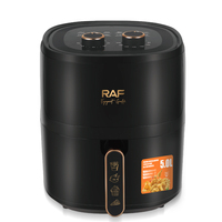 Friteuse à air RAF R.5325 1500W 5.0L Freidora De Aire 360 °   Circulation d'air, commande à double bouton, réduction de l'huile de 80 %, nettoyage facile, pour la maison