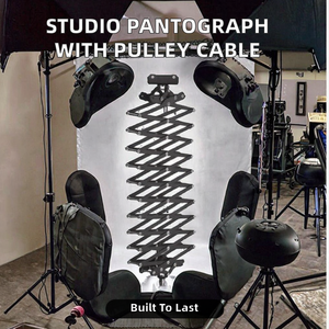 Pantógrafo para estudio fotográfico con cable de seguridad y polea para sistema de riel de techo en estudios en vivo y escenarios - Product Image 2