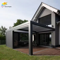 Pergola électrique de luxe extérieure, écologique, étanche, avec toit à persiennes rétractables et cadre en aluminium