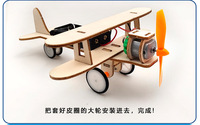 Bricolage 3D électrique jouets en bois pour enfants Puzzles en bois technologie scientifique expérience construire cadeau fait à la main Glissade avion