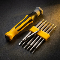 Jeu de tournevis de précision 6-en-1 Modèle 070 en acier Cr-V avec embouts magnétiques pour réparation d'ordinateurs portables et PC, kit d'outils manuels