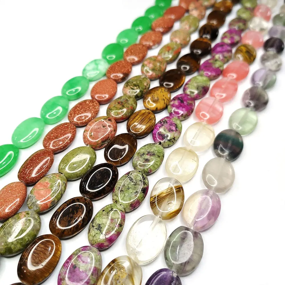 Cuentas dispersas de piedra de color natural 13x18x6mm cuentas de ópalo redondas planas accesorios de joyería DIY