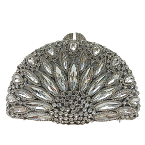 Women Luxury Crown Crystals Evening Bag Dazzling Floral Rhinestones Clutch Purse Birthday Party <b>Wedding</b> Handbag - Product Image 3