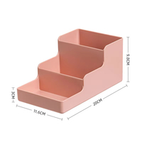 Boîte de rangement pour stylos en plastique PP imperméable, style échelle, compartimentée, haute esthétique, pour bureau d'étudiant, rangement de fournitures scolaires