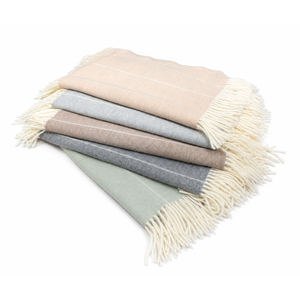 Airone Riga-Cashmere wool throw with a modern design: <b>stripes</b> define spaces with a contemporary style, fitting in to every home. - Product Image 3