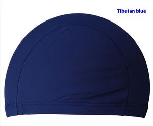 Bonnet de bain sportif en Spandex et Polyester pour hommes, femmes et enfants, couleur unie, protège les oreilles, pour cheveux longs, accessoires de natation en Nylon - Product Image 1