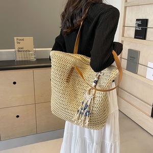 Tissé grande capacité fourre-tout station balnéaire sac de plage été femmes sac à main à la mode sacs de paille - Product Image 3