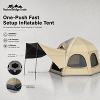 Tente de camping de luxe portable, gonflable, double couche, en PVC, étanche 3000+, pour quatre saisons, avec chambre et séjour, modèle Ball Strut Extended