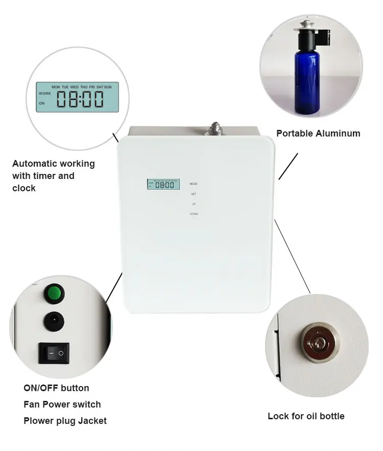 Directo de fábrica, máquina de Aroma de aire montada en la pared H300, difusor de Aroma de aceite esencial sin agua para Hotel