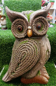 รูปปั้นนกฮูกแมกนีเซียทำด้วยมือราคาถูกพร้อมไฟ LED พลังงานแสงอาทิตย์เครื่องประดับตกแต่งสวนและงานฝีมือของขวัญรูปปั้นสัตว์เครื่องประดับ - Product Image 5