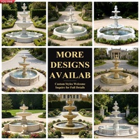 Fontaine de jardin à 3 niveaux en marbre blanc sculpté à la main YOUFINE, fontaine d'eau en pierre européenne pour villa, manoir, aménagement paysager