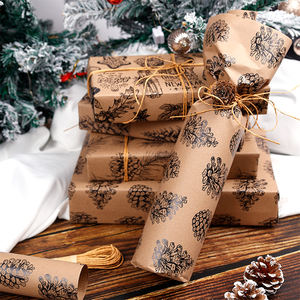 <b>Christmas</b> Kraft Wrapping Paper 43 *1000 cm Double Side Printing Gift Wrapping Paper Packaging - Product Image 4