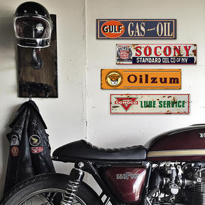 Letrero Metálico Retro de Gasolina y Petróleo, Socony Oilzum <span class=keywords><strong>Conoco</strong></span> Gulf, Decoración de Pared para Garaje, Cueva del Hombre, Taller de Autos - Product Image 1